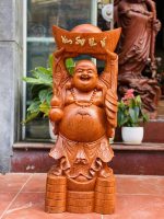 Di Lặc Dâng Vàng Gỗ Hương Dá Cao 80cm 1 600x800